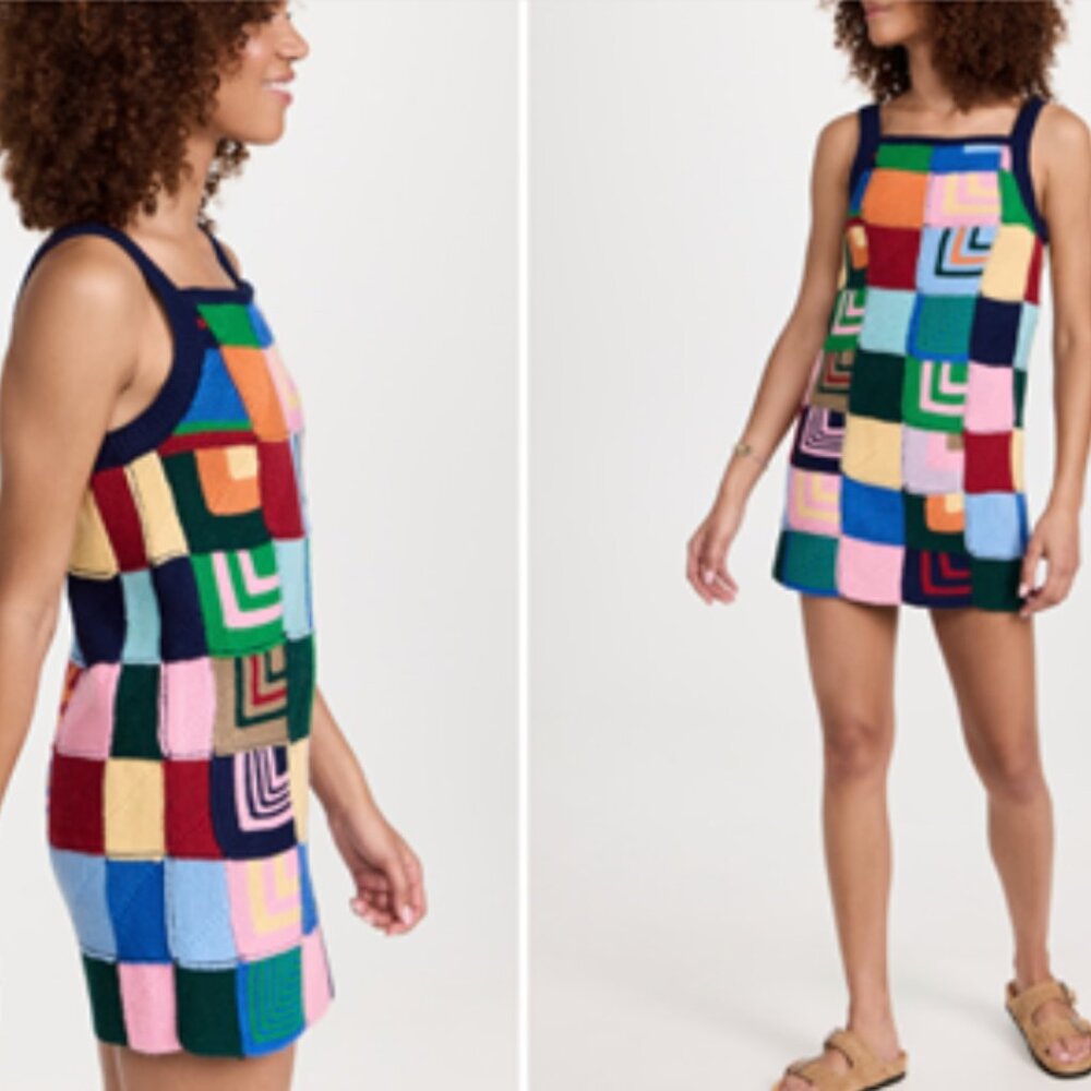 Re/Done Multicolor Patchwork Dress - image 4